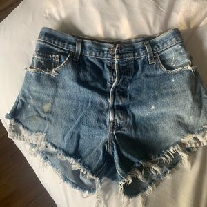 LEVIS distressed jean shorts from urban outfitters